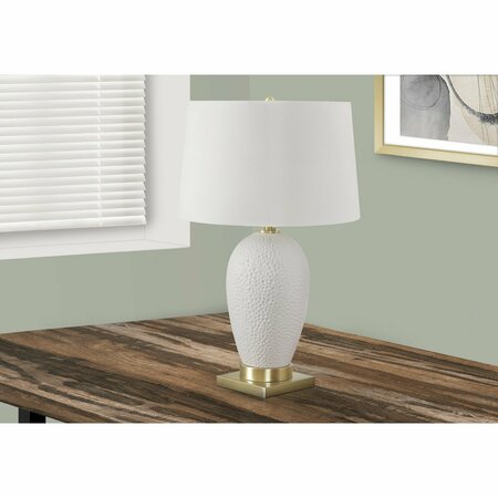 MONARCH SPECIALTIES Lighting, 26 in.H, Table Lamp, White Ceramic, Ivory / Cream Shade, Transitional I 9610